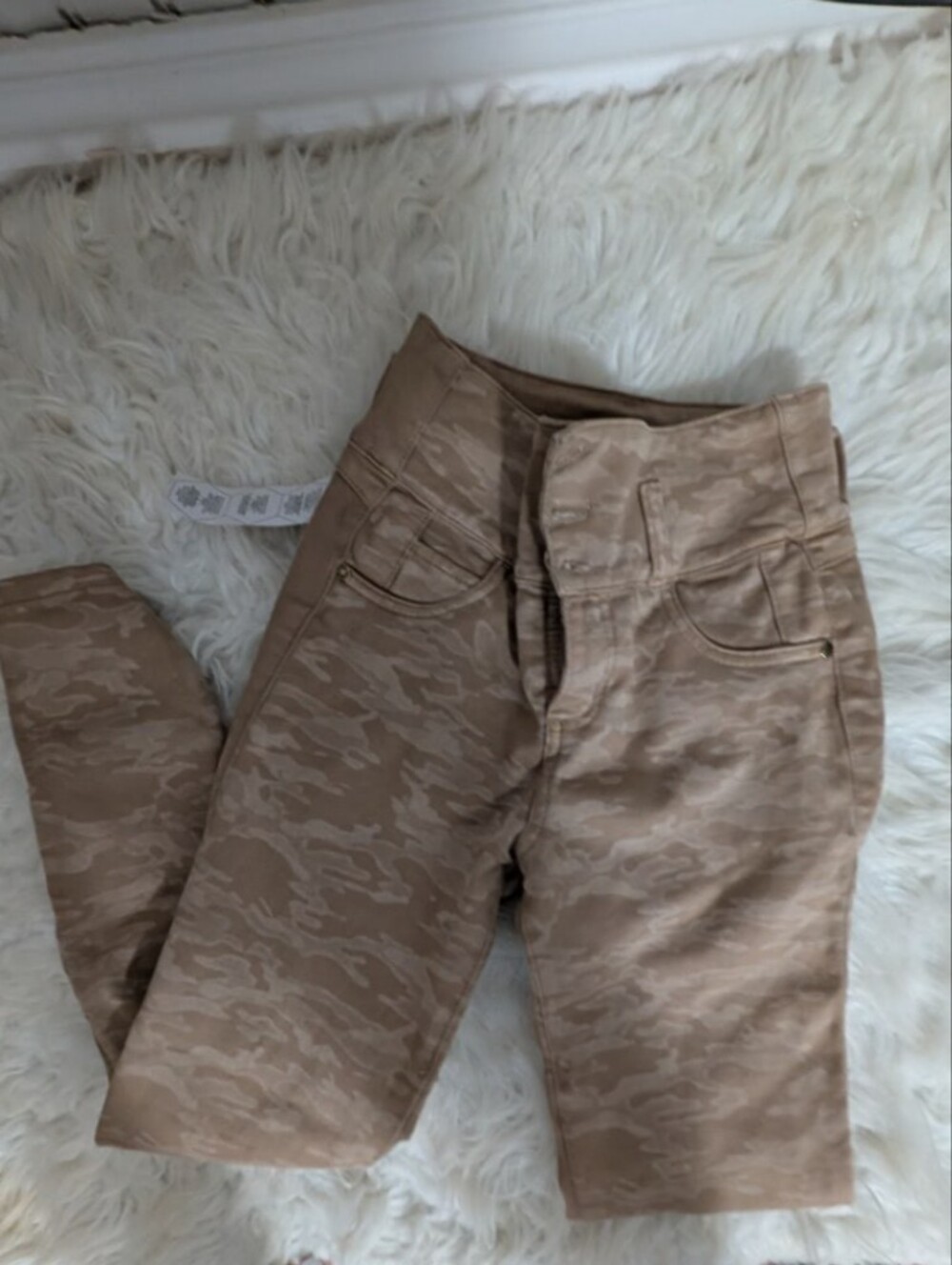 Nicole Beige Camo Skinny Jeans